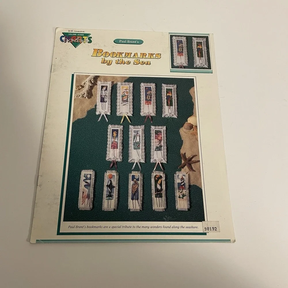 Bookmarks By the Sea Cross Stitch Leaflet Patterns - Vintage Rare